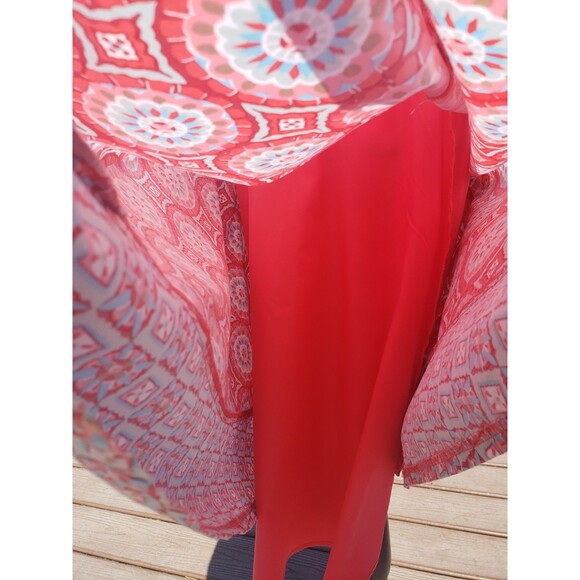 Talbot's Mixed Geo Print Fit & Flare Sleeveless Dress	Size 8 Lined Midi Cotton - Picture 12 of 16